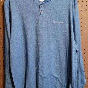 Columbia Men's Henley Omni‎ Wick Long Sleeve Blue Size Large